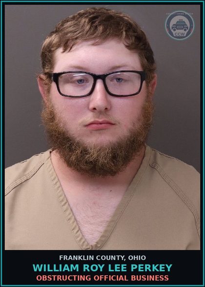 CCW arrest card for William Roy Lee Perkey in Franklin County: NOTICE OF CHANGE OF ADDRESS