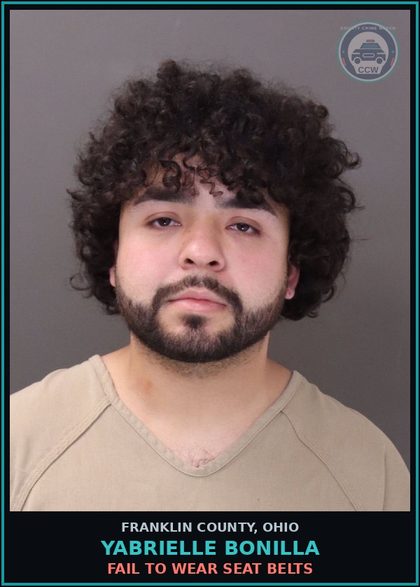 CCW arrest card for Yabrielle Bonilla in Franklin County: FAIL TO WEAR SEAT BELTS