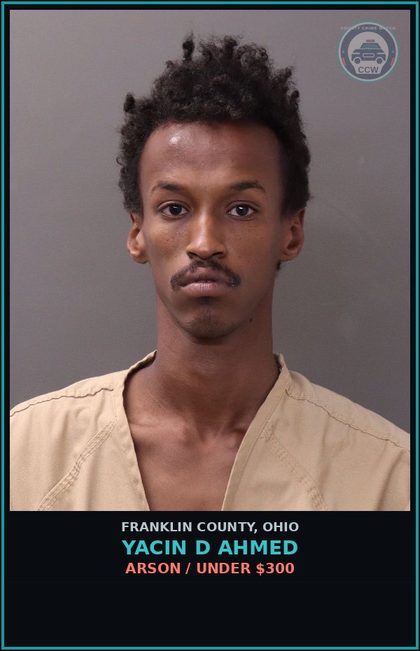 CCW arrest card for Yacin D Ahmed in Franklin County: SUBPOENA