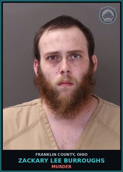 CCW arrest card for Zackary Lee Burroughs in Franklin County: MURDER