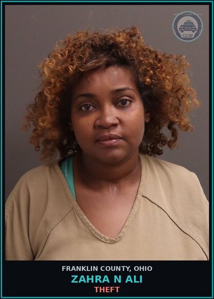 CCW arrest card for Zahra N Ali in Franklin County: PERSISTENT DISORDERLY CONDUCT WHILE INTOXICATED