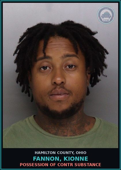 CCW arrest card for Fannon, Kionne in Hamilton County: DRIVING UNDER SUSPENSION