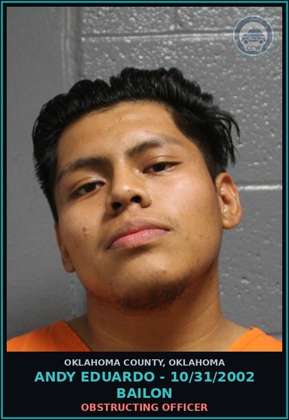 CCW arrest card for Andy Eduardo - 10/31/2002 Bailon in Oklahoma County: OBSTRUCTING OFFICER