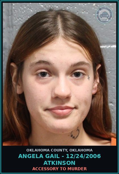 CCW arrest card for Angela Gail - 12/24/2006 Atkinson in Oklahoma County: ACCESSORY TO MURDER