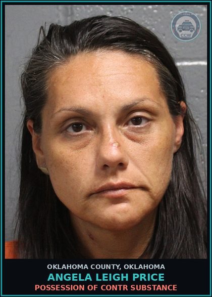 CCW arrest card for Angela Leigh Price in Oklahoma County: OBSTRUCTING OFFICER