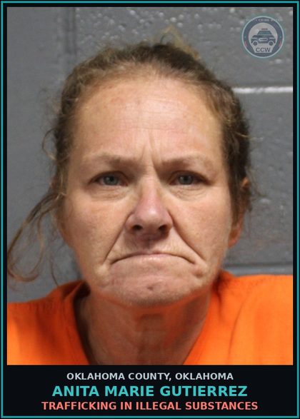 CCW arrest card for Anita Marie Gutierrez in Oklahoma County: FUGITIVE FROM JUSTICE
