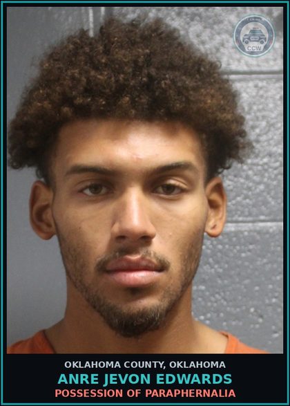 CCW arrest card for Anre Jevon Edwards in Oklahoma County: UNAUTHORIZED USE OF A VEHICLE