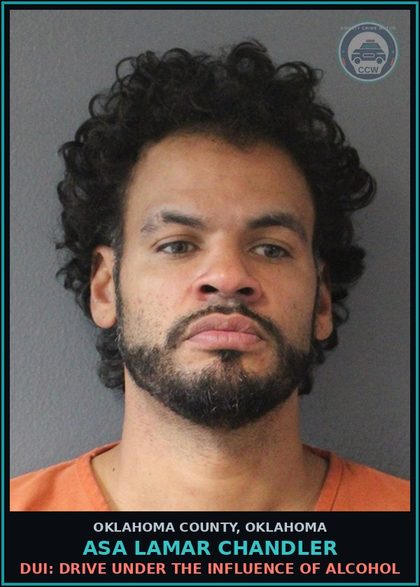 CCW arrest card for Asa Lamar Chandler in Oklahoma County: THREATEN TO PERFORM ACT OF VIOLENCE
