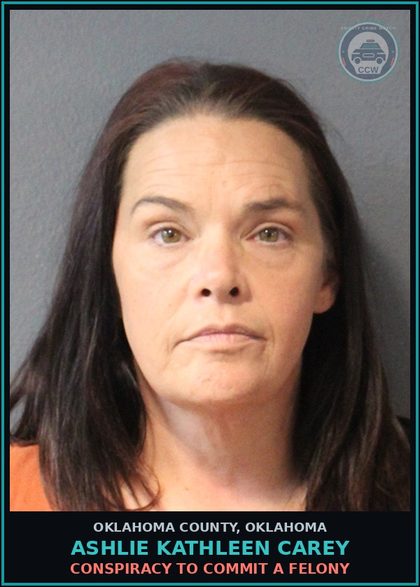 CCW arrest card for Ashlie Kathleen Carey in Oklahoma County: FORGERY II / FORGERY III