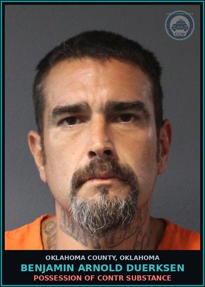 CCW arrest card for Benjamin Arnold Duerksen in Oklahoma County: TRESPASSING AFTER BEING FORBIDDEN