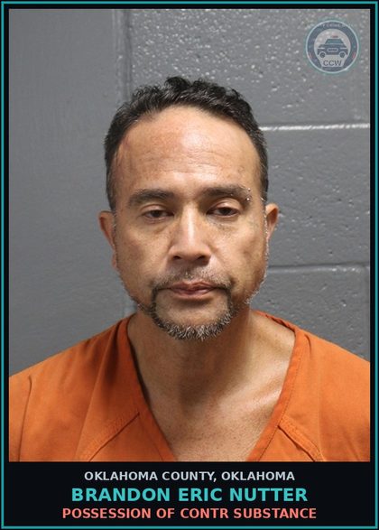 CCW arrest card for Brandon Eric Nutter in Oklahoma County: FUGITIVE FROM JUSTICE