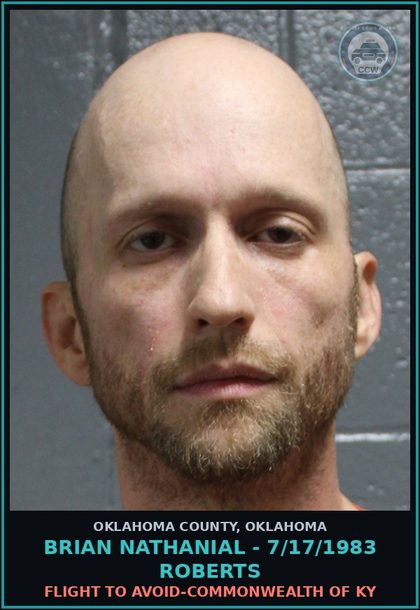 CCW arrest card for Brian Nathanial - 7/17/1983 Roberts in Oklahoma County: FLIGHT TO AVOID-COMMONWEALTH OF KY