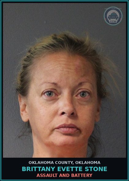 CCW arrest card for Brittany Evette Stone in Oklahoma County: TRANSPORTING OPEN CONTAINER - BEER