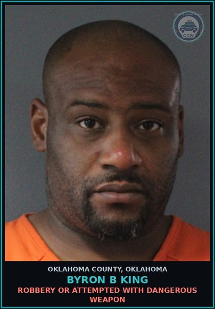 CCW arrest card for Byron B King in Oklahoma County: LARCENY OF MERCHANDISE FROM RETAILER