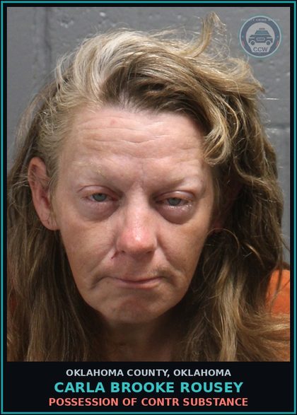 CCW arrest card for Carla Brooke Rousey in Oklahoma County: FAILURE TO WEAR SEAT BELT