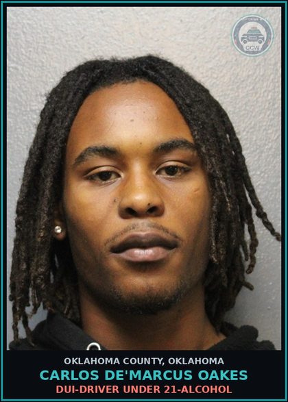 CCW arrest card for Carlos De'Marcus Oakes in Oklahoma County: OBSTRUCTING OFFICER