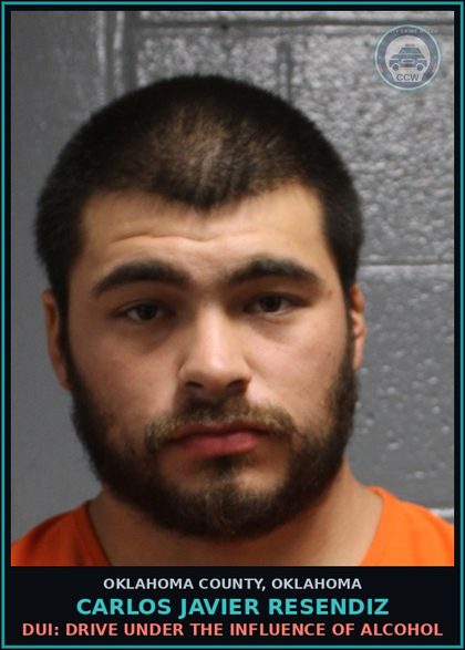 CCW arrest card for Carlos Javier Resendiz in Oklahoma County: SPEEDING