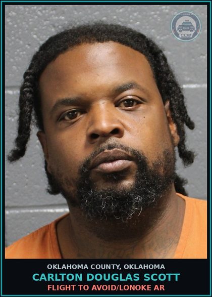 CCW arrest card for Carlton Douglas Scott in Oklahoma County: FLIGHT TO AVOID/LONOKE AR