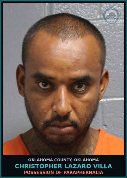 CCW arrest card for Christopher Lazaro Villa in Oklahoma County: LARCENY OF AUTO AIRCRAFT OR OTHER MOTOR VEHICLE