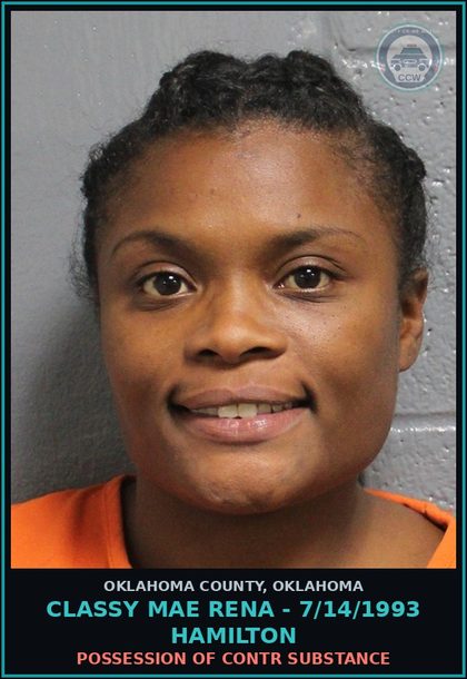 CCW arrest card for Classy Mae Rena - 7/14/1993 Hamilton in Oklahoma County: DRIVING WITH LICENSE CANCELED, SUSPENDED OR REVOKED