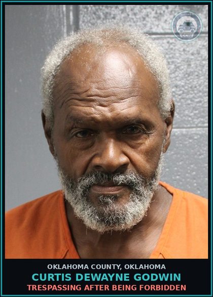 CCW arrest card for Curtis Dewayne Godwin in Oklahoma County: TRESPASSING AFTER BEING FORBIDDEN