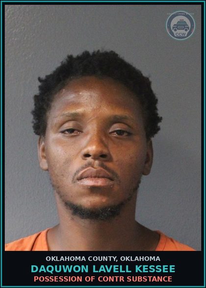 CCW arrest card for Daquwon Lavell Kessee in Oklahoma County: POSSESSION OF contr substance