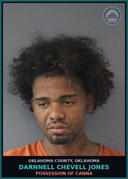 CCW arrest card for Darnnell Chevell Jones in Oklahoma County: PROTECTIVE ORDER VIOLATION