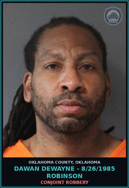CCW arrest card for Dawan Dewayne - 8/26/1985 Robinson in Oklahoma County: RECEIVE, POSSESS OR CONCEAL STOLEN PROPERTY