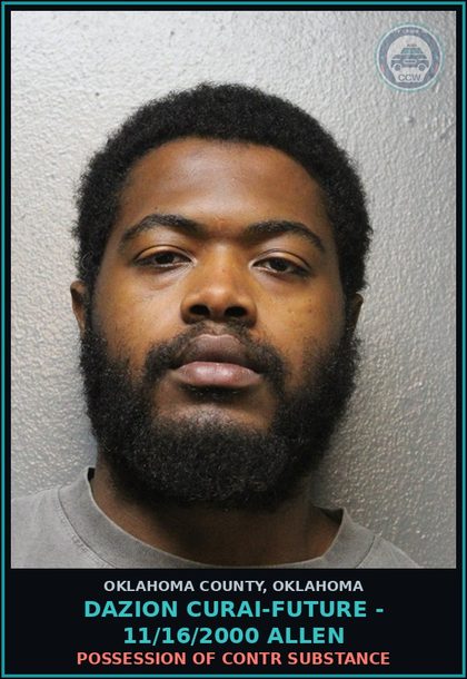 CCW arrest card for Dazion Curai-Future - 11/16/2000 Allen in Oklahoma County: POSSESSION OF contr substance