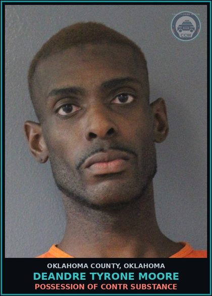 CCW arrest card for Deandre Tyrone Moore in Oklahoma County: TRESPASSING AFTER BEING FORBIDDEN
