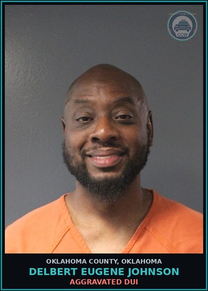 CCW arrest card for Delbert Eugene Johnson in Oklahoma County: FAILURE TO KEEP RIGHT