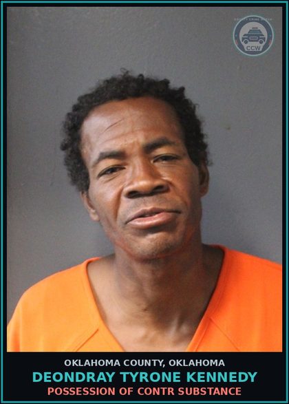 CCW arrest card for Deondray Tyrone Kennedy in Oklahoma County: PUBLIC INTOXICATION