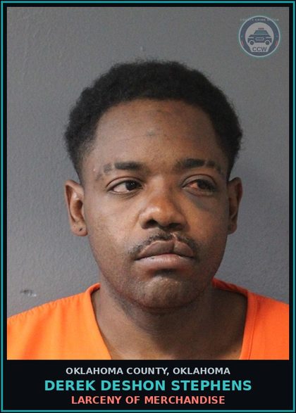 CCW arrest card for Derek Deshon Stephens in Oklahoma County: DISORDERLY CONDUCT