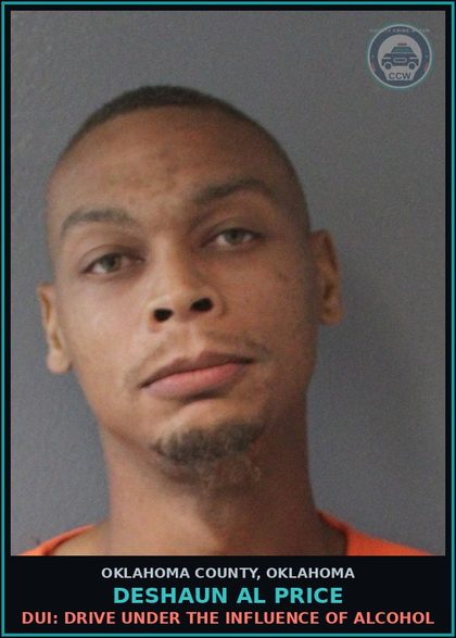 CCW arrest card for Deshaun Al Price in Oklahoma County: DUI: DRIVE UNDER THE INFLUENCE OF ALCOHOL