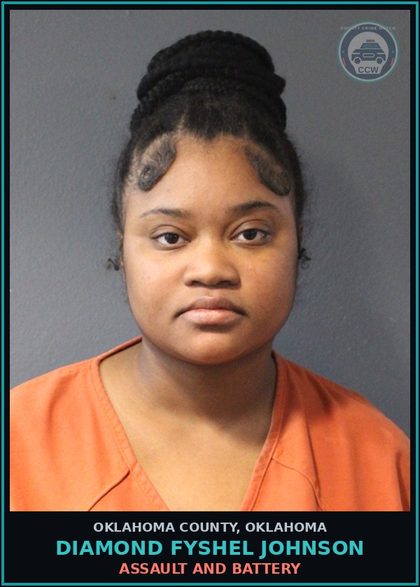CCW arrest card for Diamond Fyshel Johnson in Oklahoma County: ASSAULT AND BATTERY