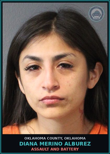 CCW arrest card for Diana Merino Alburez in Oklahoma County: VIOLATION OF OKLAHOMA COMPUTER CRIMES ACT - MISDEMEANOR JD18000721