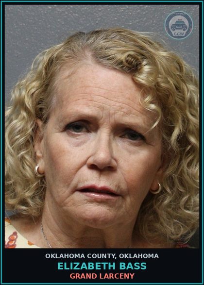 CCW arrest card for Elizabeth Bass in Oklahoma County: GRAND LARCENY