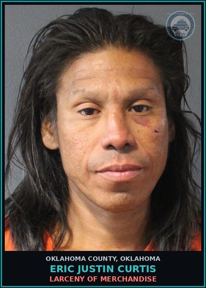 CCW arrest card for Eric Justin Curtis in Oklahoma County: FAILURE TO APPEAR IN JD COURT