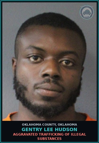 CCW arrest card for Gentry Lee Hudson in Oklahoma County: DISRUPT, PREVENT, INTERRUPT EMERGENCY TELEPHONE CALL