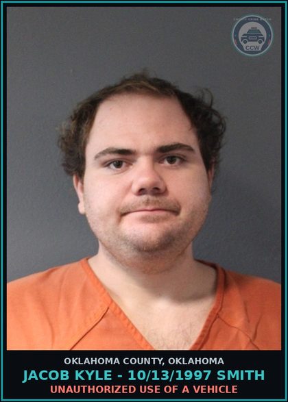 CCW arrest card for Jacob Kyle - 10/13/1997 Smith in Oklahoma County: UNAUTHORIZED USE OF A VEHICLE