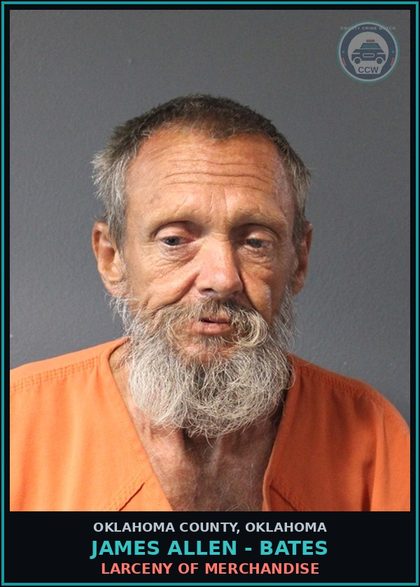 CCW arrest card for James Allen - Bates in Oklahoma County: DRUG PARAPHERNALIA
