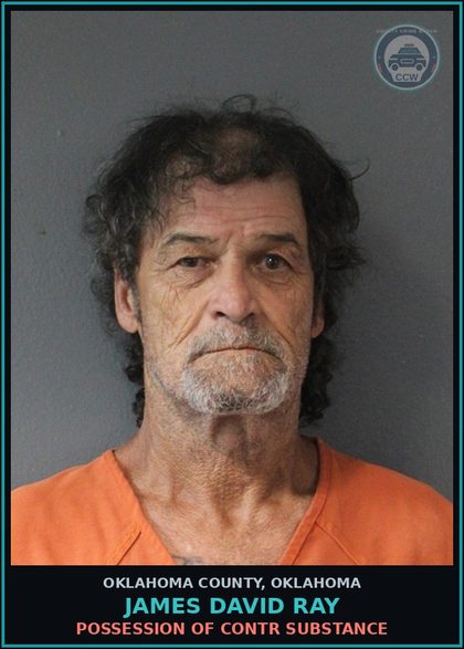 CCW arrest card for James David Ray in Oklahoma County: TRANSPORTING OPEN CONTAINER - BEER
