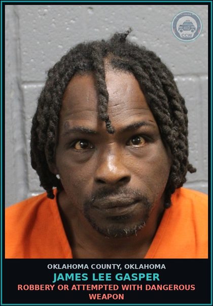 CCW arrest card for James Lee Gasper in Oklahoma County: BURGLARY SECOND DEGREE