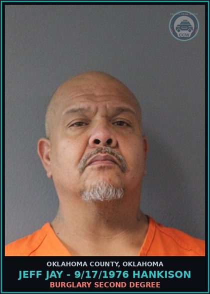 CCW arrest card for Jeff Jay - 9/17/1976 Hankison in Oklahoma County: BURGLARY SECOND DEGREE
