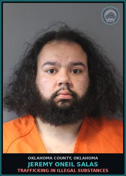 CCW arrest card for Jeremy Oneil Salas in Oklahoma County: USE OF FIREARM WHILE COMMITTING A FELONY
