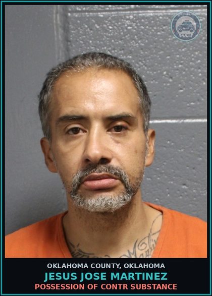 CCW arrest card for Jesus Jose Martinez in Oklahoma County: OBSTRUCTING OFFICER