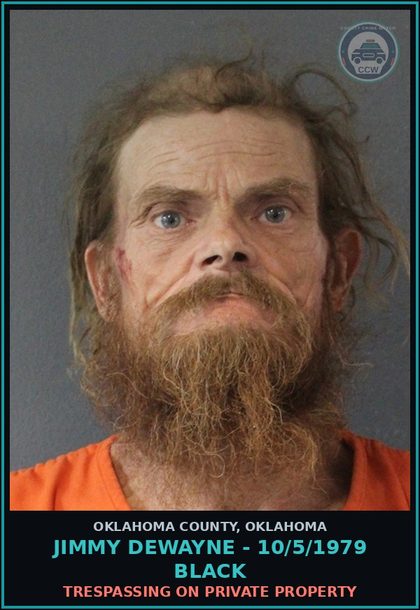CCW arrest card for Jimmy Dewayne - 10/5/1979 Black in Oklahoma County: TRESPASSING ON PRIVATE PROPERTY