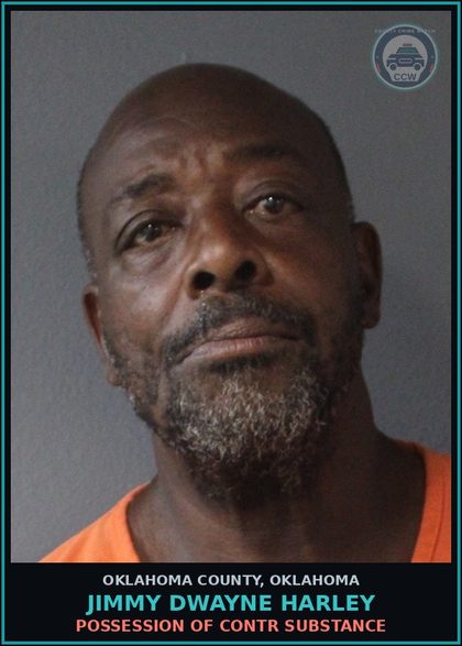 CCW arrest card for Jimmy Dwayne Harley in Oklahoma County: TRESPASSING AFTER BEING FORBIDDEN