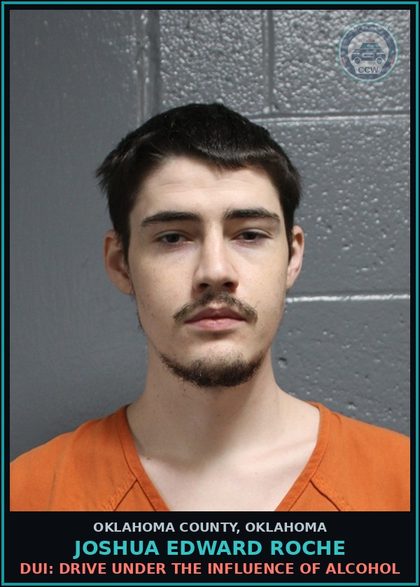 CCW arrest card for Joshua Edward Roche in Oklahoma County: SPEEDING