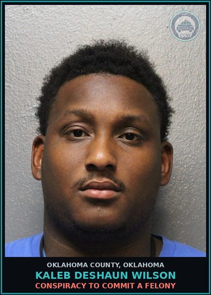 CCW arrest card for Kaleb Deshaun Wilson in Oklahoma County: LARCENY OF DOMESTIC ANIMALS